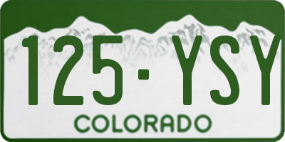 CO license plate 125YSY