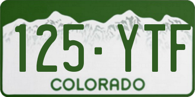 CO license plate 125YTF