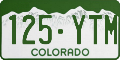 CO license plate 125YTM