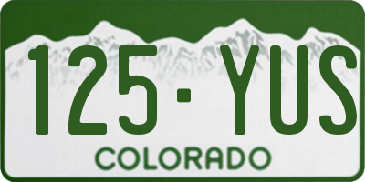 CO license plate 125YUS