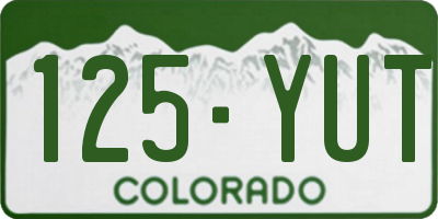CO license plate 125YUT