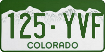 CO license plate 125YVF