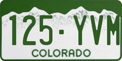 CO license plate 125YVM
