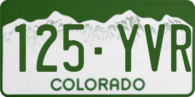 CO license plate 125YVR