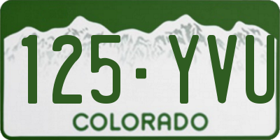 CO license plate 125YVU