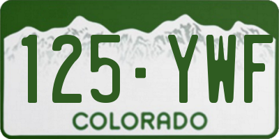 CO license plate 125YWF