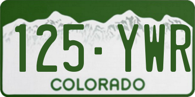 CO license plate 125YWR