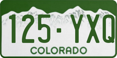 CO license plate 125YXQ
