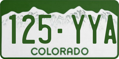 CO license plate 125YYA