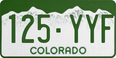 CO license plate 125YYF