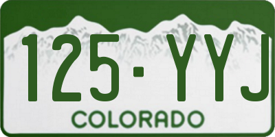CO license plate 125YYJ