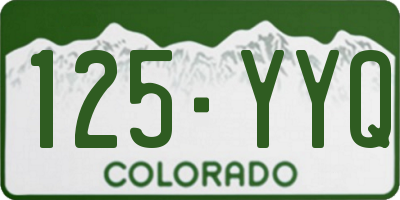 CO license plate 125YYQ