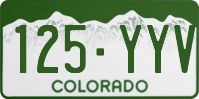 CO license plate 125YYV