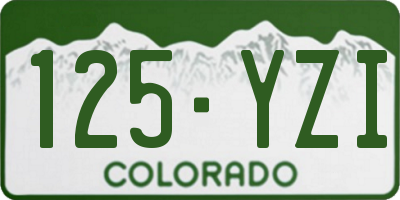 CO license plate 125YZI