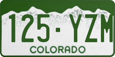 CO license plate 125YZM