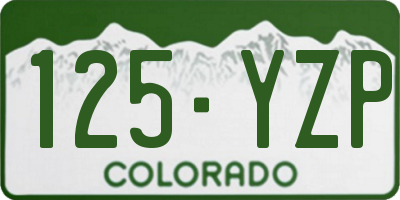 CO license plate 125YZP
