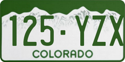 CO license plate 125YZX