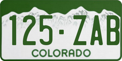 CO license plate 125ZAB