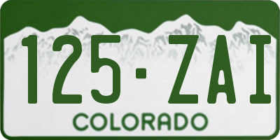 CO license plate 125ZAI