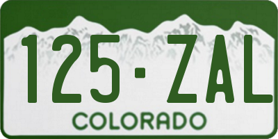CO license plate 125ZAL