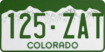 CO license plate 125ZAT