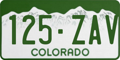 CO license plate 125ZAV