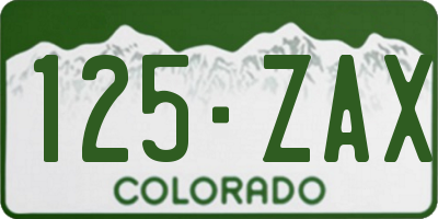 CO license plate 125ZAX