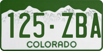 CO license plate 125ZBA