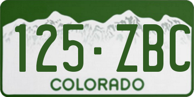 CO license plate 125ZBC