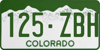 CO license plate 125ZBH