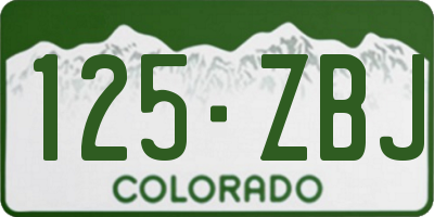 CO license plate 125ZBJ