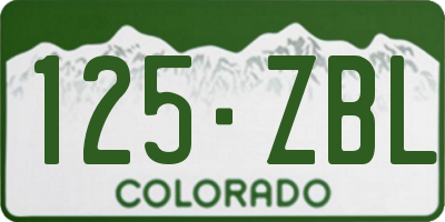 CO license plate 125ZBL