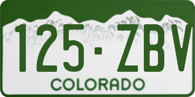 CO license plate 125ZBV
