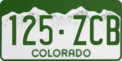 CO license plate 125ZCB