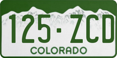 CO license plate 125ZCD