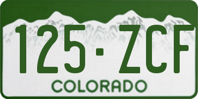 CO license plate 125ZCF