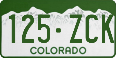 CO license plate 125ZCK