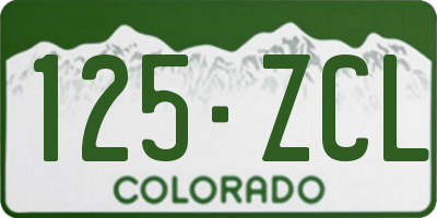 CO license plate 125ZCL