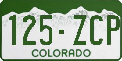 CO license plate 125ZCP