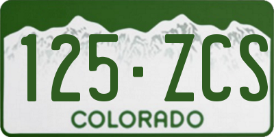CO license plate 125ZCS