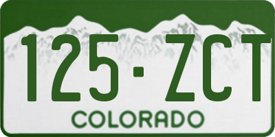 CO license plate 125ZCT