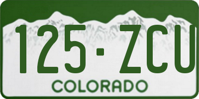 CO license plate 125ZCU