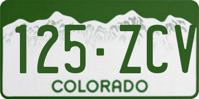 CO license plate 125ZCV