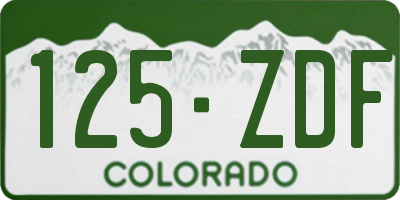 CO license plate 125ZDF