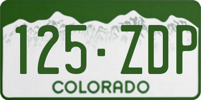 CO license plate 125ZDP