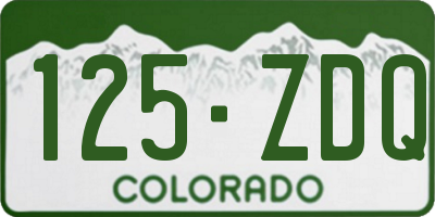 CO license plate 125ZDQ