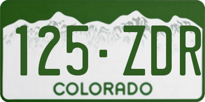 CO license plate 125ZDR