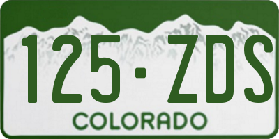 CO license plate 125ZDS