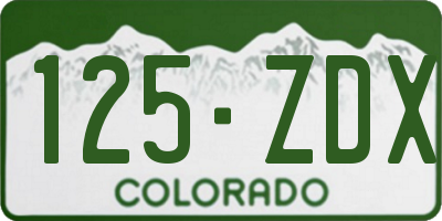 CO license plate 125ZDX