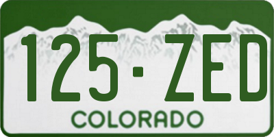 CO license plate 125ZED